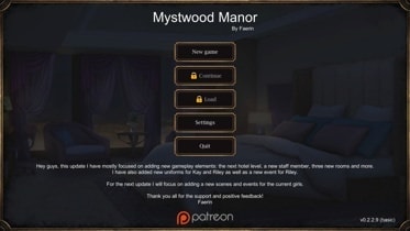 Mystwood Manor - Version 1.1.0 Hotfix