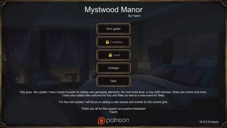 Mystwood Manor - Version 1.1.0 Hotfix cover image